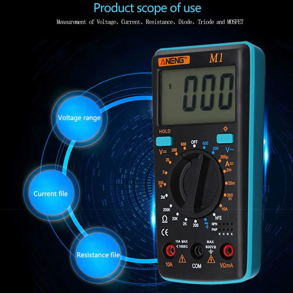 Цифровой мультиметр ANENG измеритель напряжения сопротивления частоты и емкости с