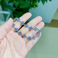 light blue bracelet spinel sapphire genuine synthetic gemstone inlaid source goods jewelry copper plated white fashion