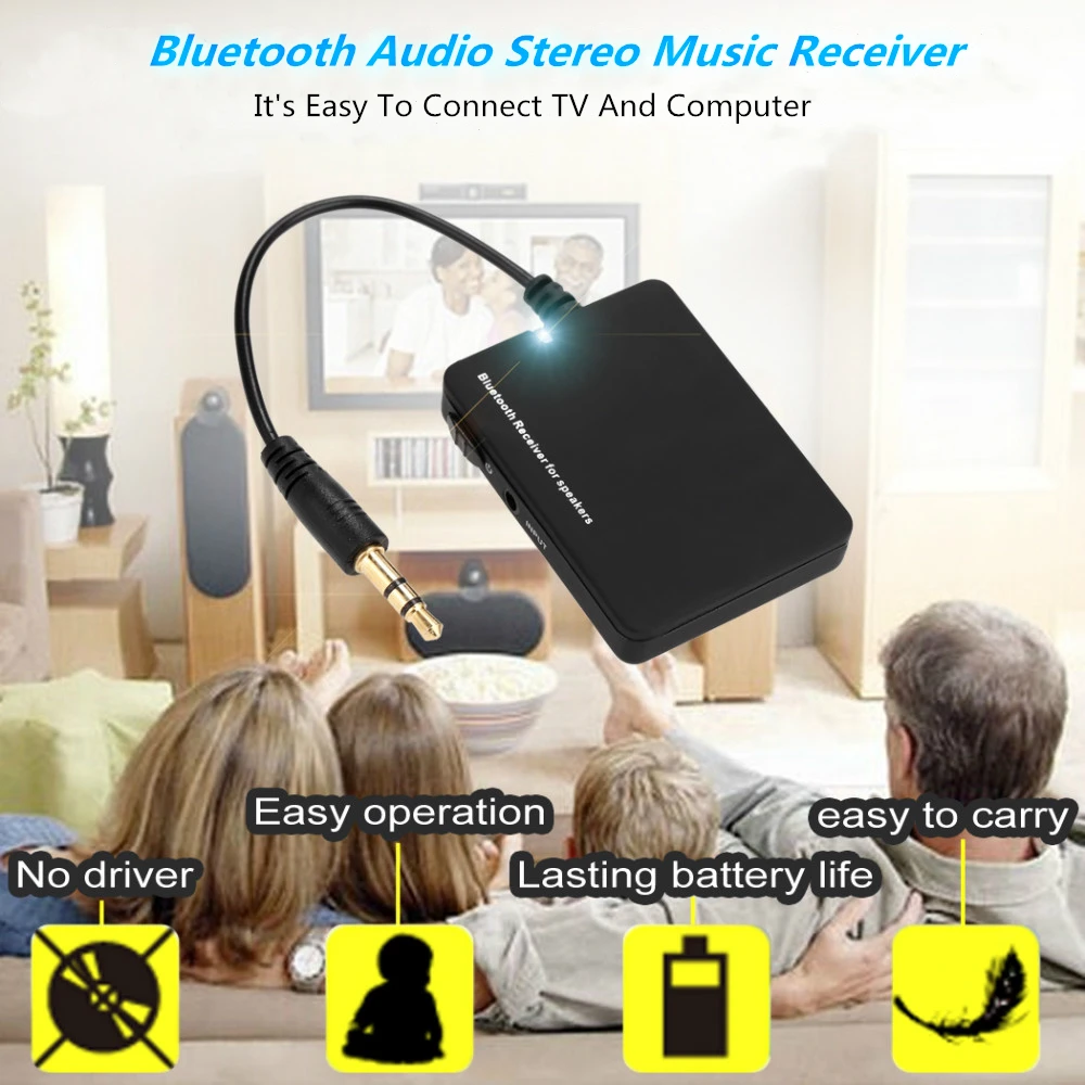 Стерео Бесплатный привод A2DP Bluetooth приемник AUX 3 5 мм разъем без потерь качество
