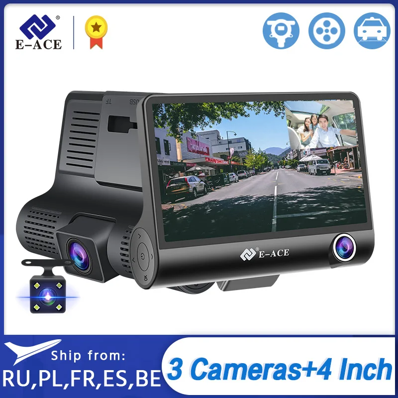 E ACE Автомобильный видеорегистратор 4 0 дюймов Dash Cam FHD 1080P видео рекордер камеры