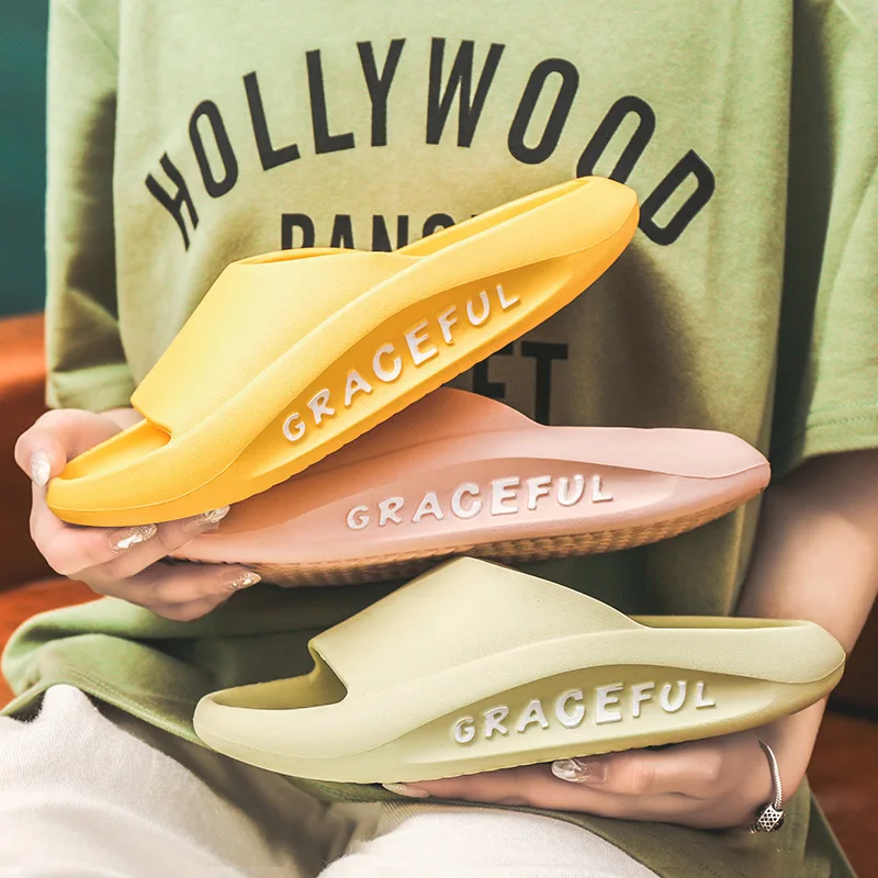 

Мужские Нескользящие шлепанцы, летняя Уличная обувь для дома и пляжа, на толстой подошве, 2021