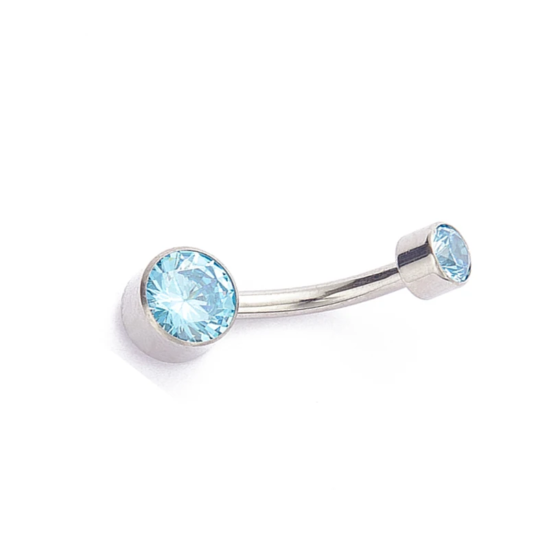 

ASTM F136 Implant Grade Titanium Internally Threaded Aqua Blue Micro Navel Ring