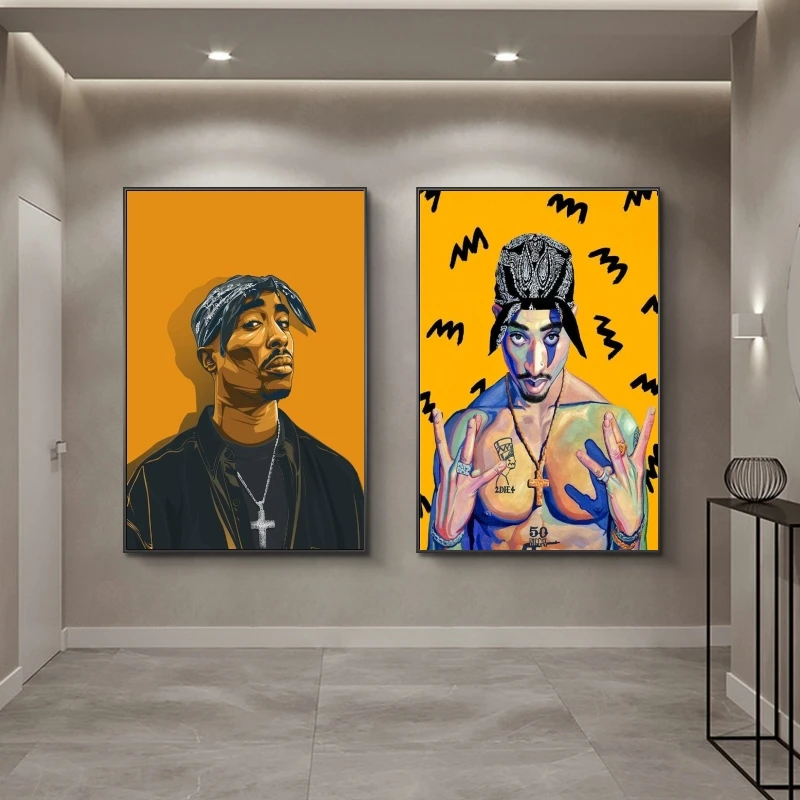 Тупак Современные художественные плакаты и принты портрет 2PAC холст настенные