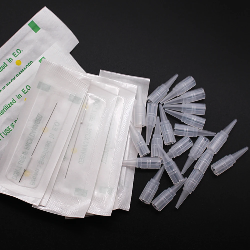 50 шт. иглы 3RL и традиционные машинные колпачки для перманентного макияжа подводка