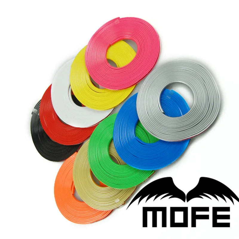 

Автомобильный Стайлинг, наклейка, 8 метров, красный обод, защитный бампер, не царапается, защита шин, Внешнее украшение, протектор