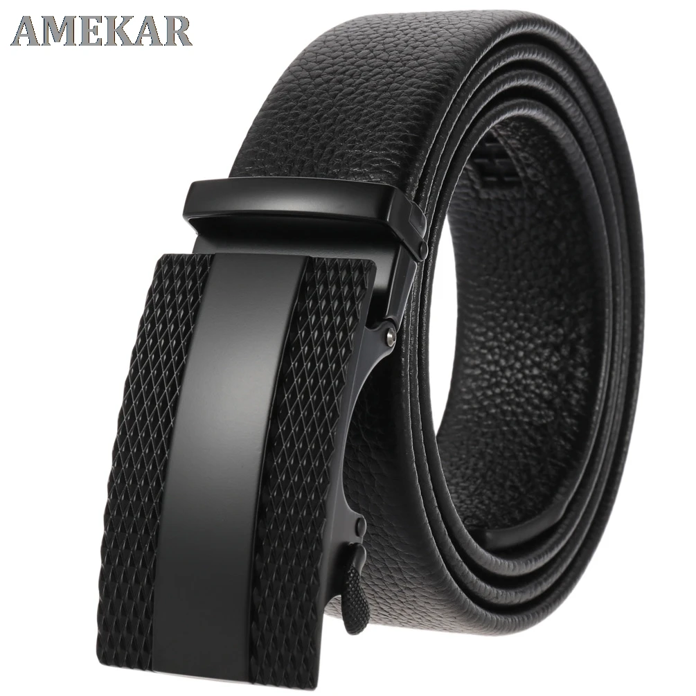 

High quality men belt leather belt men automatic buckle male Fashion designer jeans chain stretch luxury brand