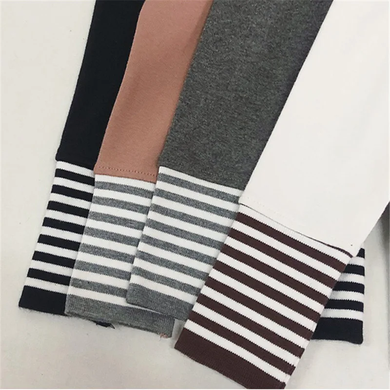 WLG осенние брюки для девочек Полосатые Детские платья детские повседневные