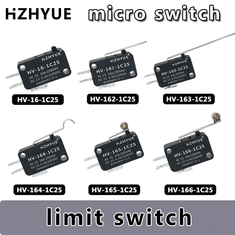 HZHYUE микро переключатель 3 ноги с изгибом колеса небольшой дорожный ограничитель