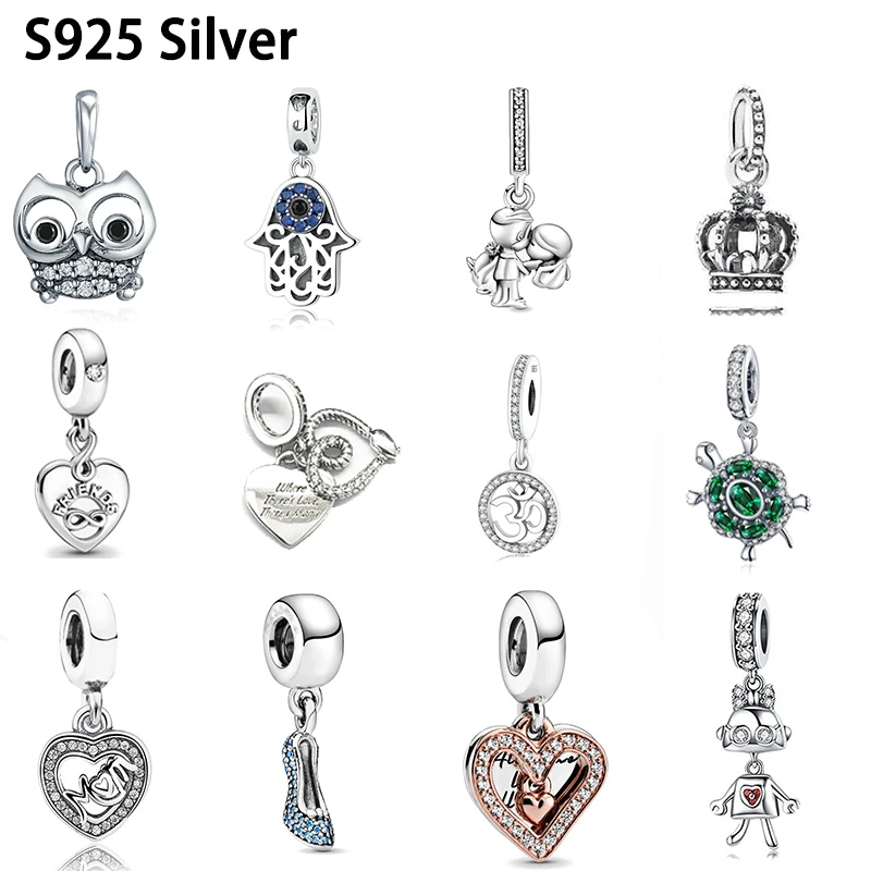 

New Boy Girl Family Tree Lock Heart Snowflake Feather Beads Fit Original Pandora Charms Bracelets DIY Women 925 Silver Jewelry
