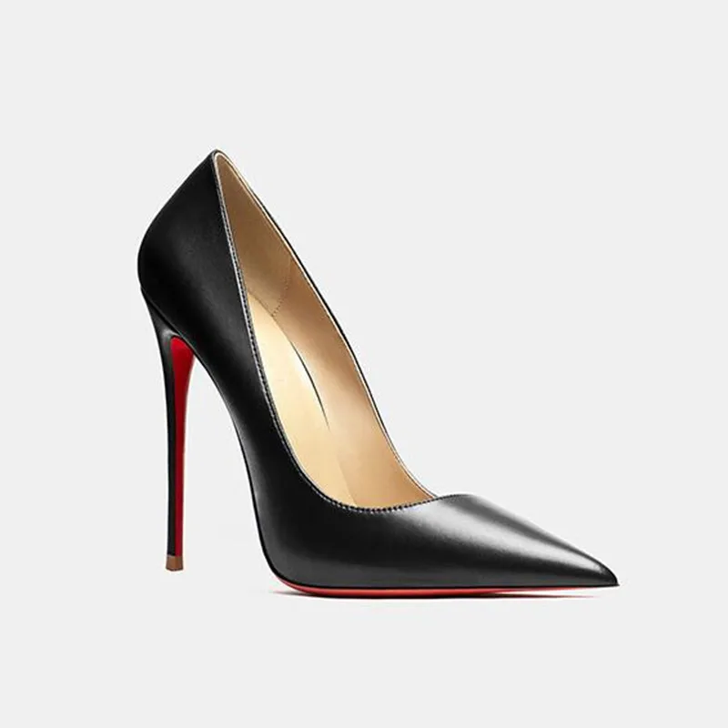 Women Sexy Red Bottom Shoes Black Matte Finish Stilettos Ladies High Heeled Pumps Fashion Evening Dress Shoe Formal Party Heels