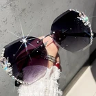 Солнцезащитные очки женские, без оправы, UV400, лето 2021