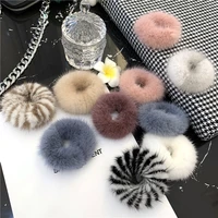 korean simple mink fur hair circle wind cute net red plush ball hair rope headdress rubber band hair accessories female