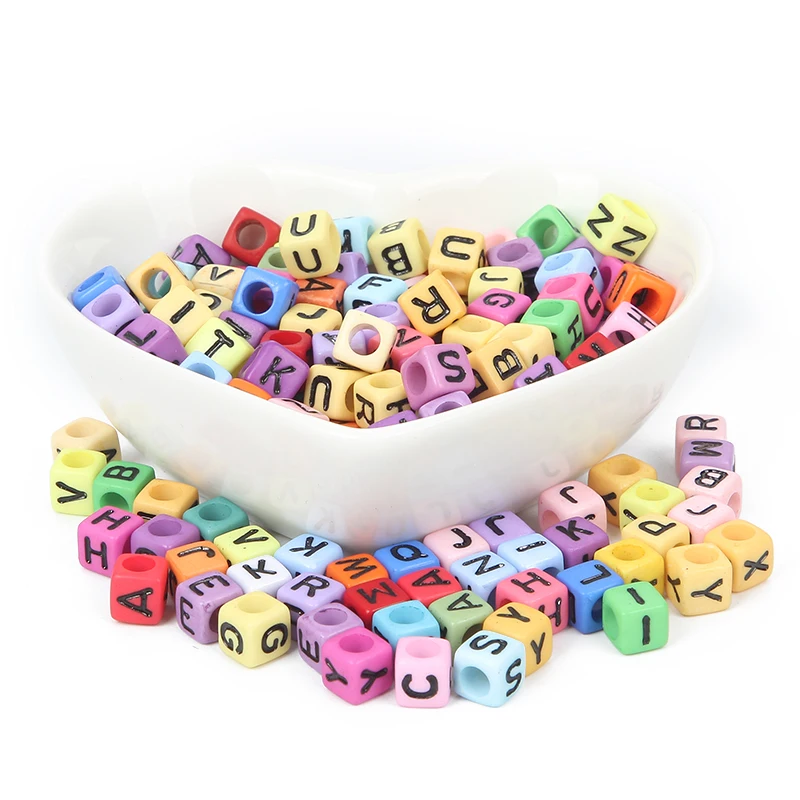 200 шт. акриловые бусины с разноцветными цифрами и буквами для изготовления