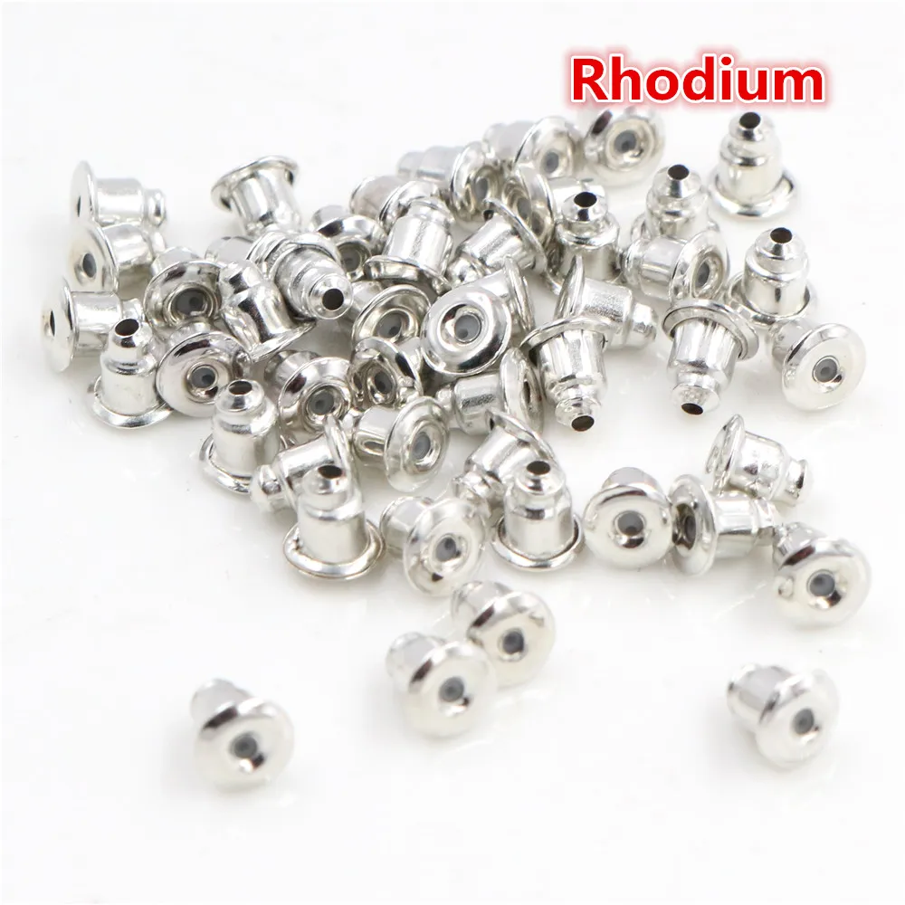 200pcs High Quality bullet Earring Backs Classic 8 Colors Plated Metal Back Plug Settings Base Ear Studs | Украшения и аксессуары