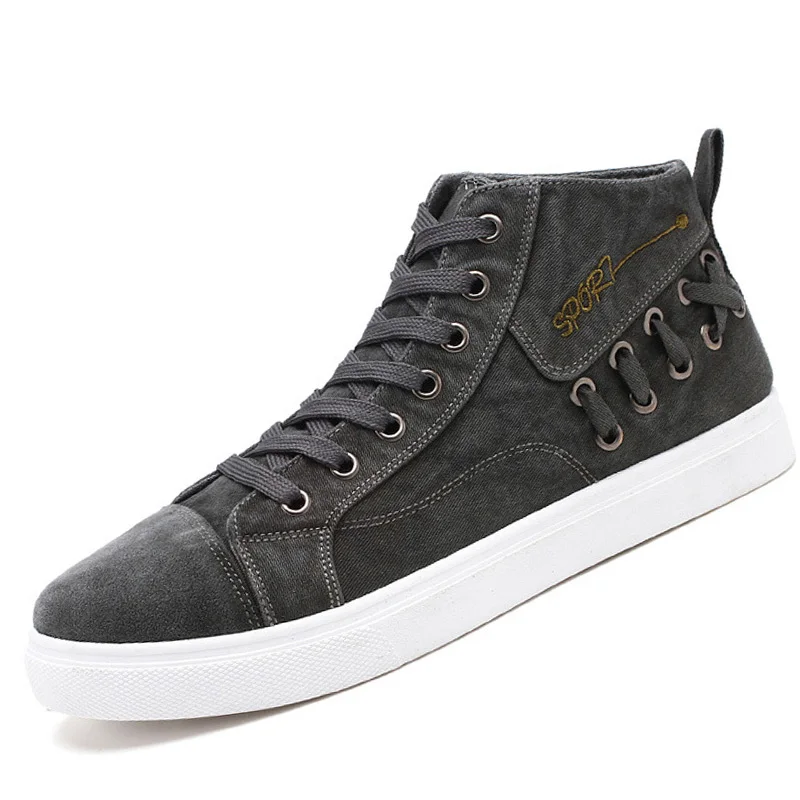 

Men Casual Shoes Blue Canvas Sneakers Man Vulcanized Shoes Male High Top Sneakers Spring/autumn 2020 zapatillas hombre Oxfords