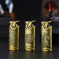 unusual red flame gas lighter torch windproof retro turbo lighters butane cigarette accessories mens gadgets