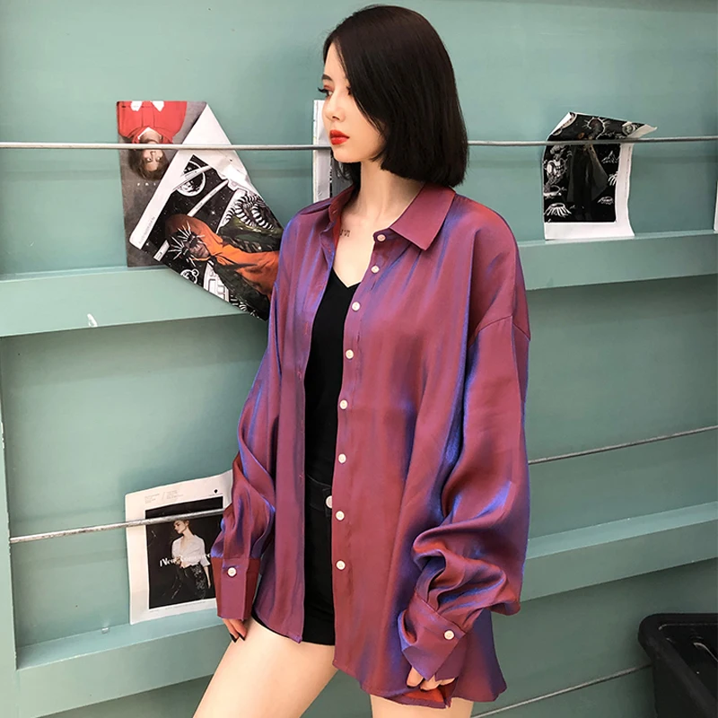 Блузка женская Светоотражающая с длинным рукавом осень 2021 | Женская одежда