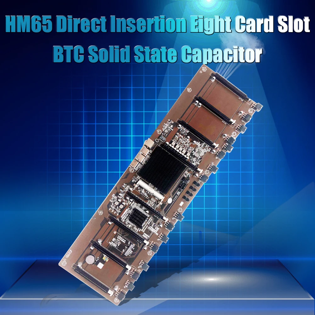 Günstig HM65 8 GPU USB 2,0 USB 3,0 MSATA SATA 3,0 Integrierte CPU DDR3 BTC Motherboard Multi-graphics 8-karte Computer Motherboard