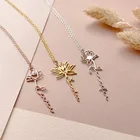 Ожерелье женское из нержавеющей стали с буквенным принтом и цветком