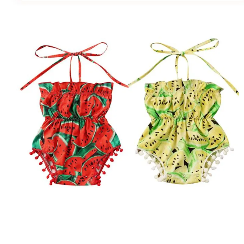 Комбинезоны для новорожденных девочек с принтом арбуза комбинезоны без рукавов