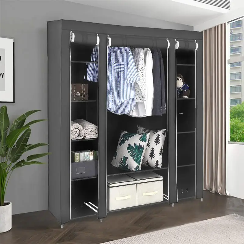 172*134*43CM Non-woven Wardrobe Bedroom Cloth Portable Folding Light Clothing Storage Cabinet Dustproof Closet HWC | Мебель