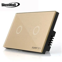 wall light switch black touch switch luxury crystal glass panel led light switch 110 240v 1207334mm 123gang us standard