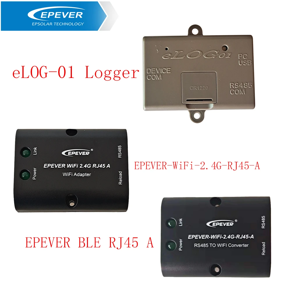 

EPEVER-WiFi-2.4G-RJ45-A BLE RJ45 A elog01 record solar system working data matched with solar controller connect