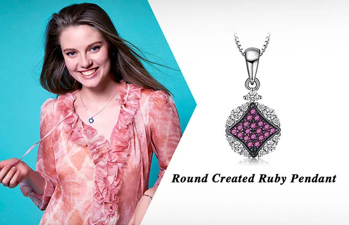 Jewelrypalace великолепные 0.1ct круглый создан Рубиновая подвеска для Для женщин Интимные аксессуары S925 стерлингового серебра Талисманы не включает цепь