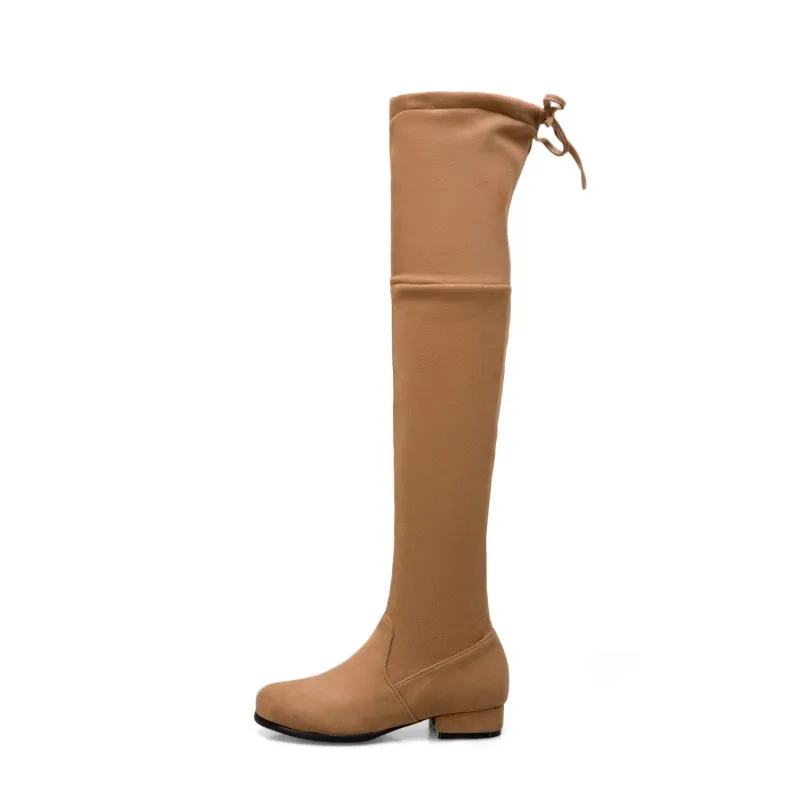 

Low heeled boots, women's boots, over knee boots, large size skinny stretch boots,