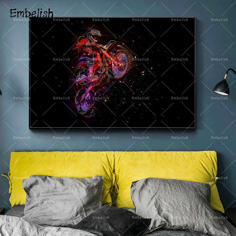 

Embelish 1 Pieces Fashion Wall Art Pictures For Living Room Motorcycle Cool Large Posters Modern Home Decor HD Canvas Paintings