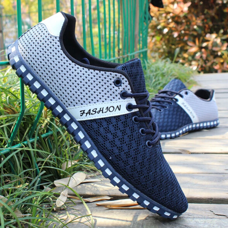 

PADEGAO Men Casual Shoes Spring Air Mesh Fabric Cloth Patchwork Mens Loafers Leisure Canvas Shoe For Men Cool Walk Shoes PDG071