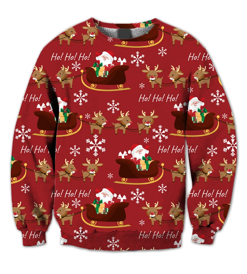 

Свитшот американский с круглым вырезом, 3D сублимационный принт в стиле Хо и хо, большие размеры 3XL, 4xl, 5xl, 6xl, США