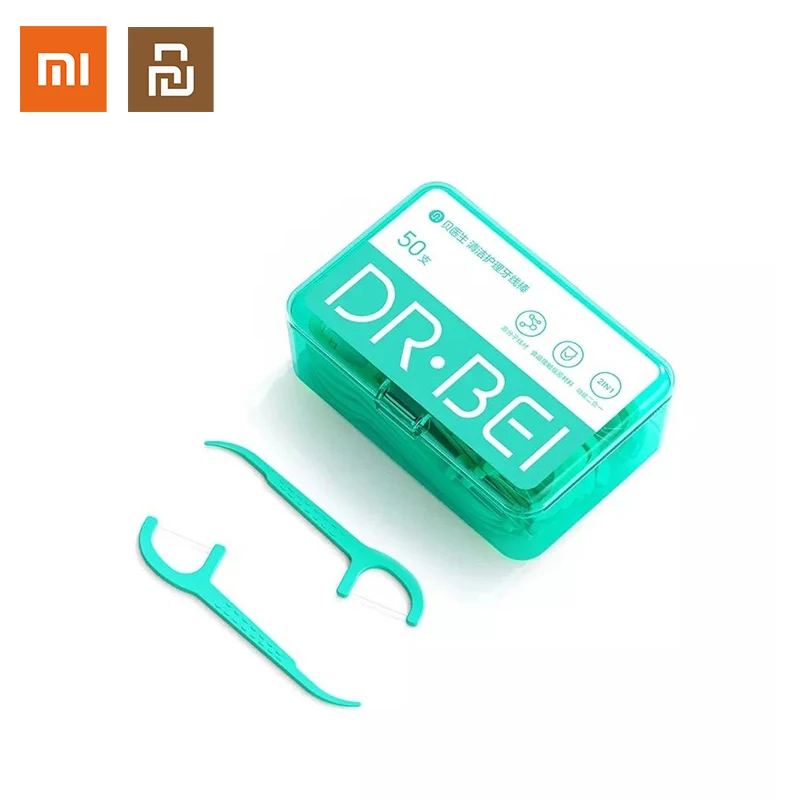 

Xiaomi Youpin DR.BEI Clean Dental Floss Portable Toothpick Dental Floss Stick Toothpick Stick Oral Care 50pcs Official Store