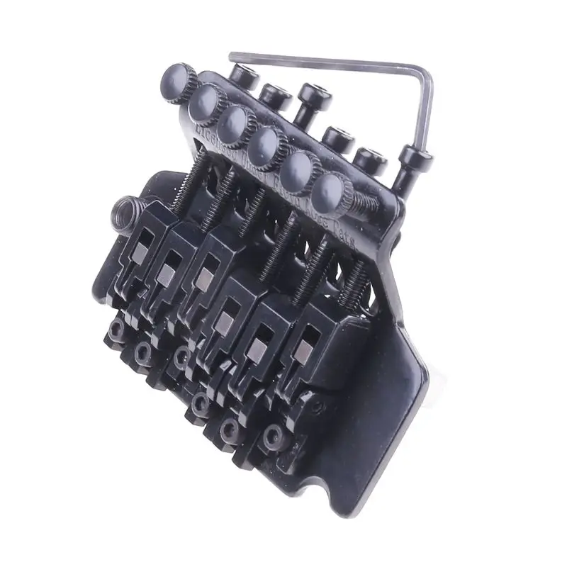 1 set schwarz tremolo brücke doppel verriegelung system gezogen elektrische gitarre saiten brücke gitarre teile für floyd rose lic ich