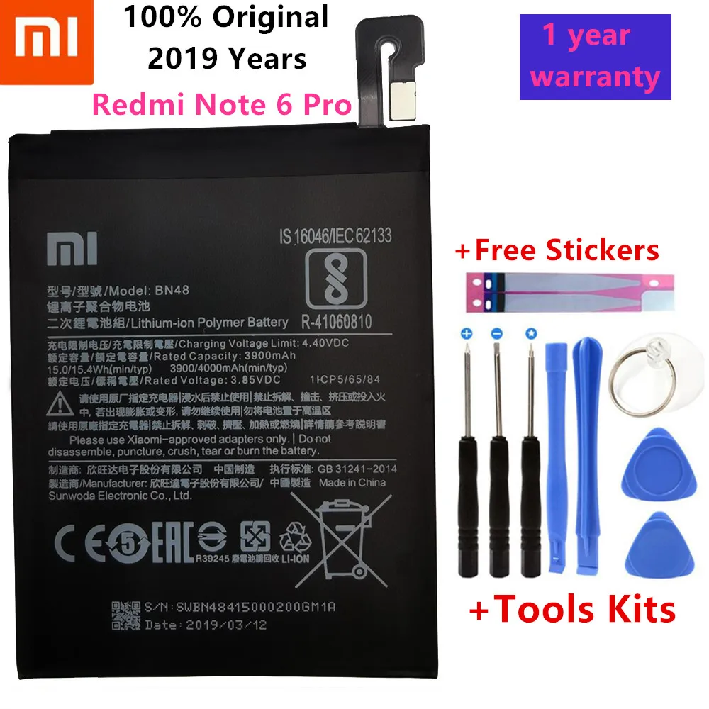 Аккумулятор для телефона для redmi Note 6 Pro батарея Xiaomi redmi Note 6 Pro BN48 батареи красный рис Note6 Pro батарея