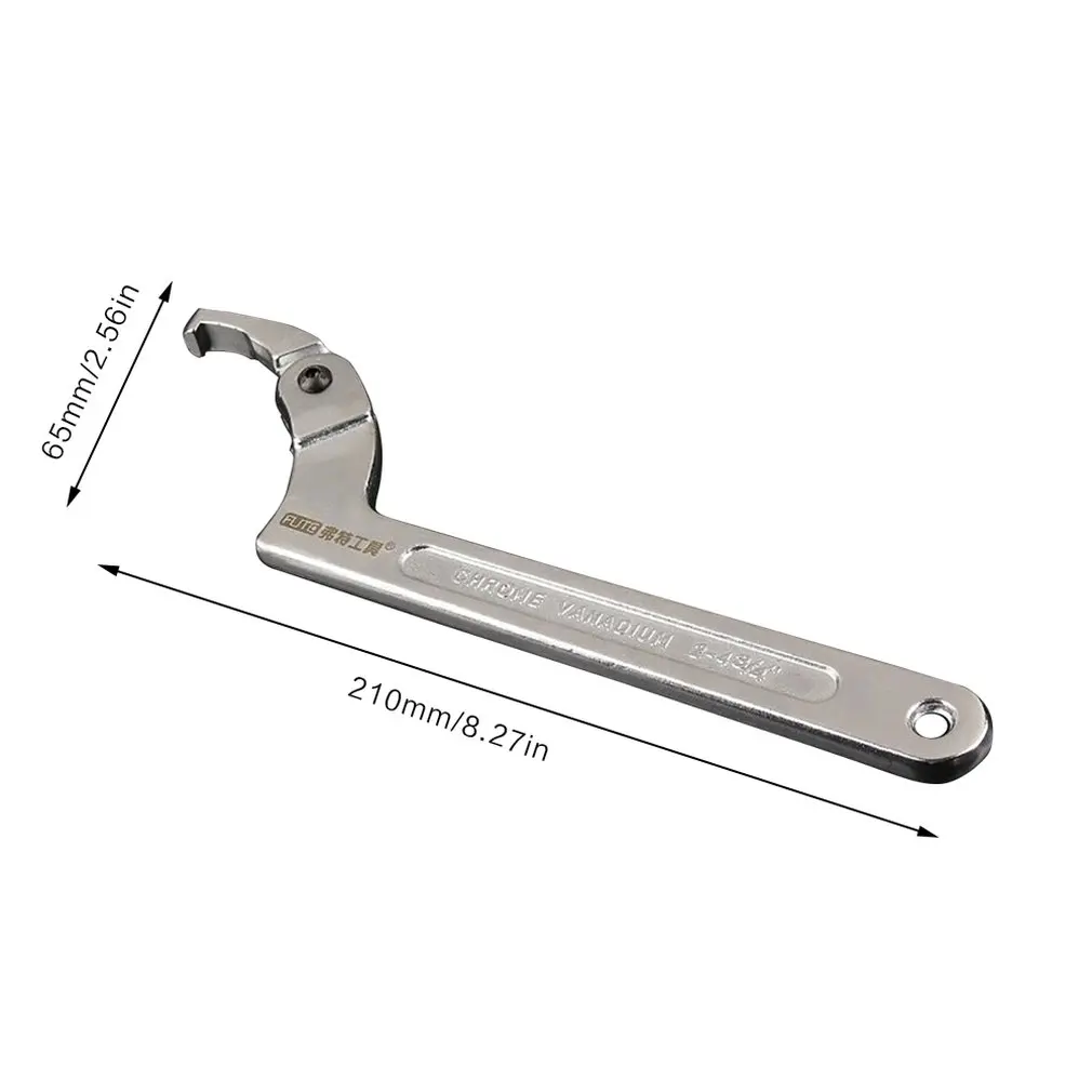 

Multifunctional Chrome Vanadium Adjustable Square Head and Round Head Spanner Hook Wrench Tools Hand Tool