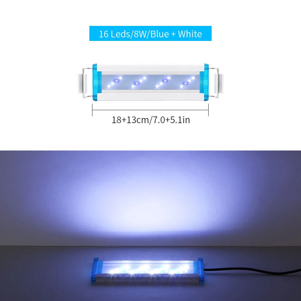 

Fish tank light led 220v 110v us plug Aquarium lamp Ultra-thin blue and white light bracket lamp Aquatic landscaping lights