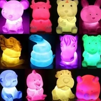 hot sales cute chinese zodiac animal shaped led flashing color changing decor night light