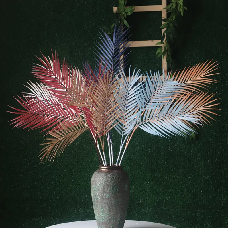 5 шт. 70 см искусственные трехмерные листья ладони пластиковые веерообразные