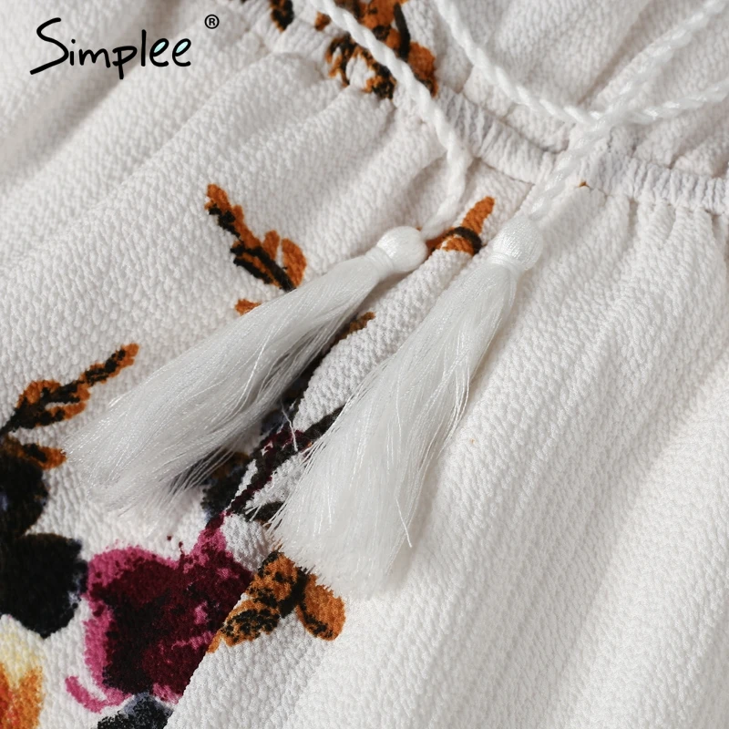 Женский комбинезон Simplee с открытыми плечами ромпер принтом летний пляжный