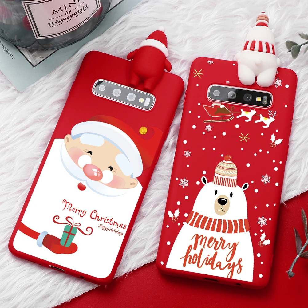 3D медведь покрытие в стиле Санта-Клауса для samsung Galaxy A50 A70 A60 A50S A40 A30 A20 A20e A10e A10 Примечание 10 Plus Pro 9 8 чехол Happy год