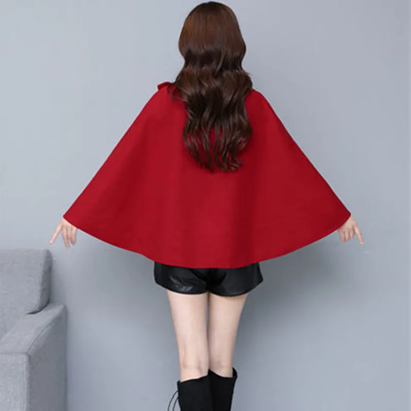 

2021 New Female Fashion Ins Spring And Autumn Woolen Coat Short Shawl Western Style Cloak Cloak