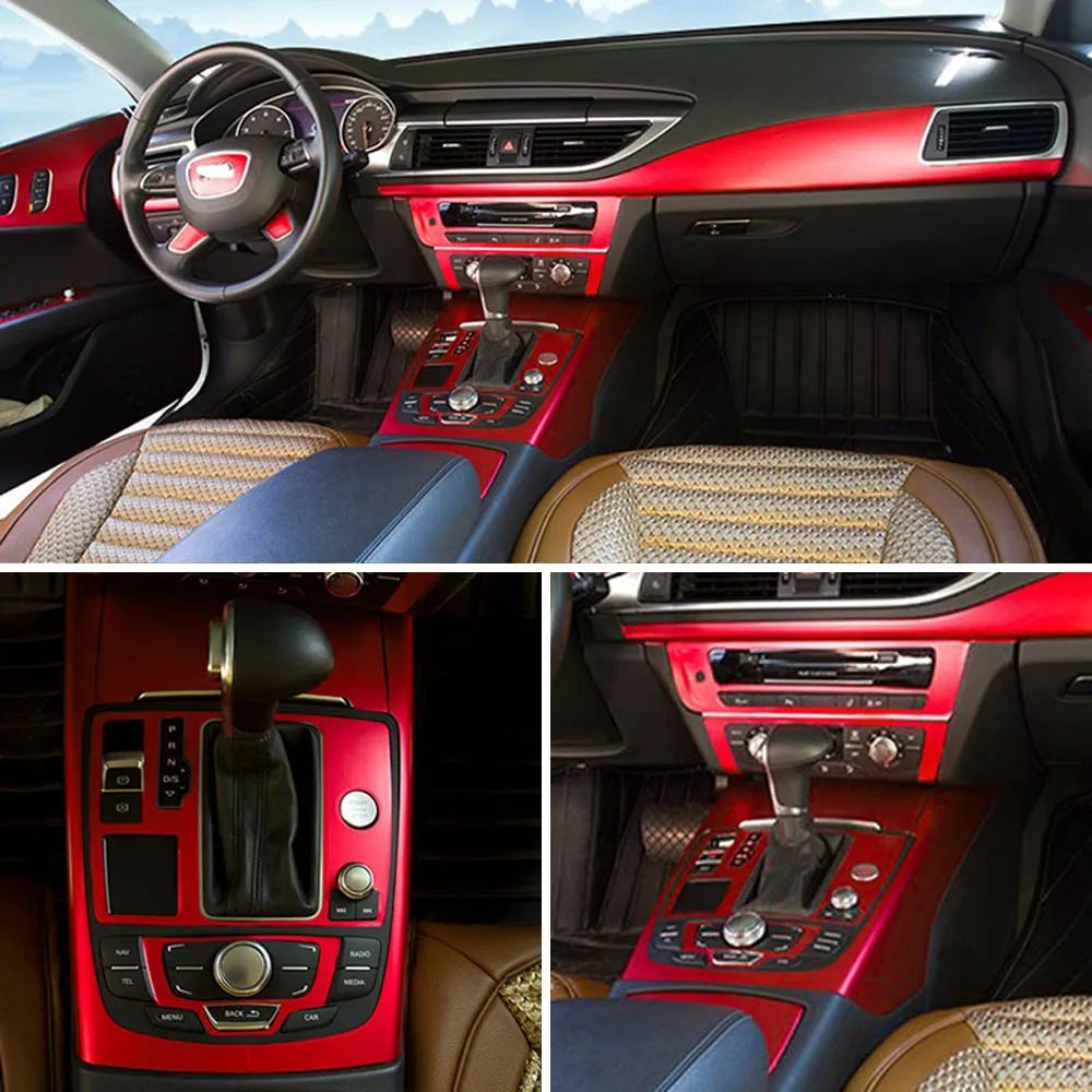 Для Audi A7 2011-2018 панель Центрального управления дверная ручка 3D/5D наклейки из