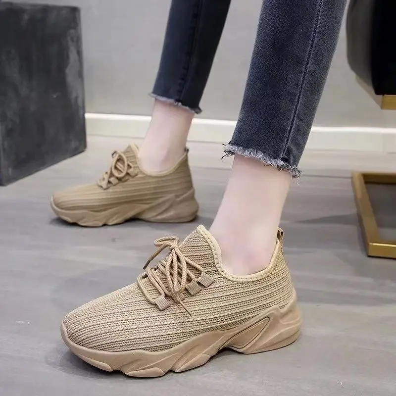 

2021 Sneakers running Shoes for women Flats sport Ladies Shoes Lace-Up Mesh Light Breathable Female zapatillas de deporte mujer