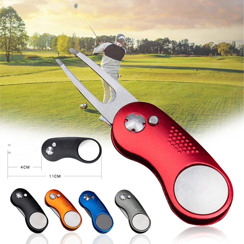 

1pc Golf Pivot Maintenance Switch Blade Tool Aluminum Handle Folding Golf Spring Green Fork