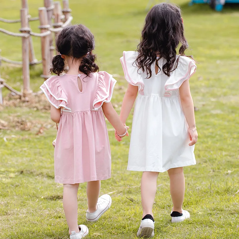 Children Summer Dresses Kids Baby Girls Ruffles Sleeveless Cotton A-line for Princess Little Clothing | Детская одежда и обувь