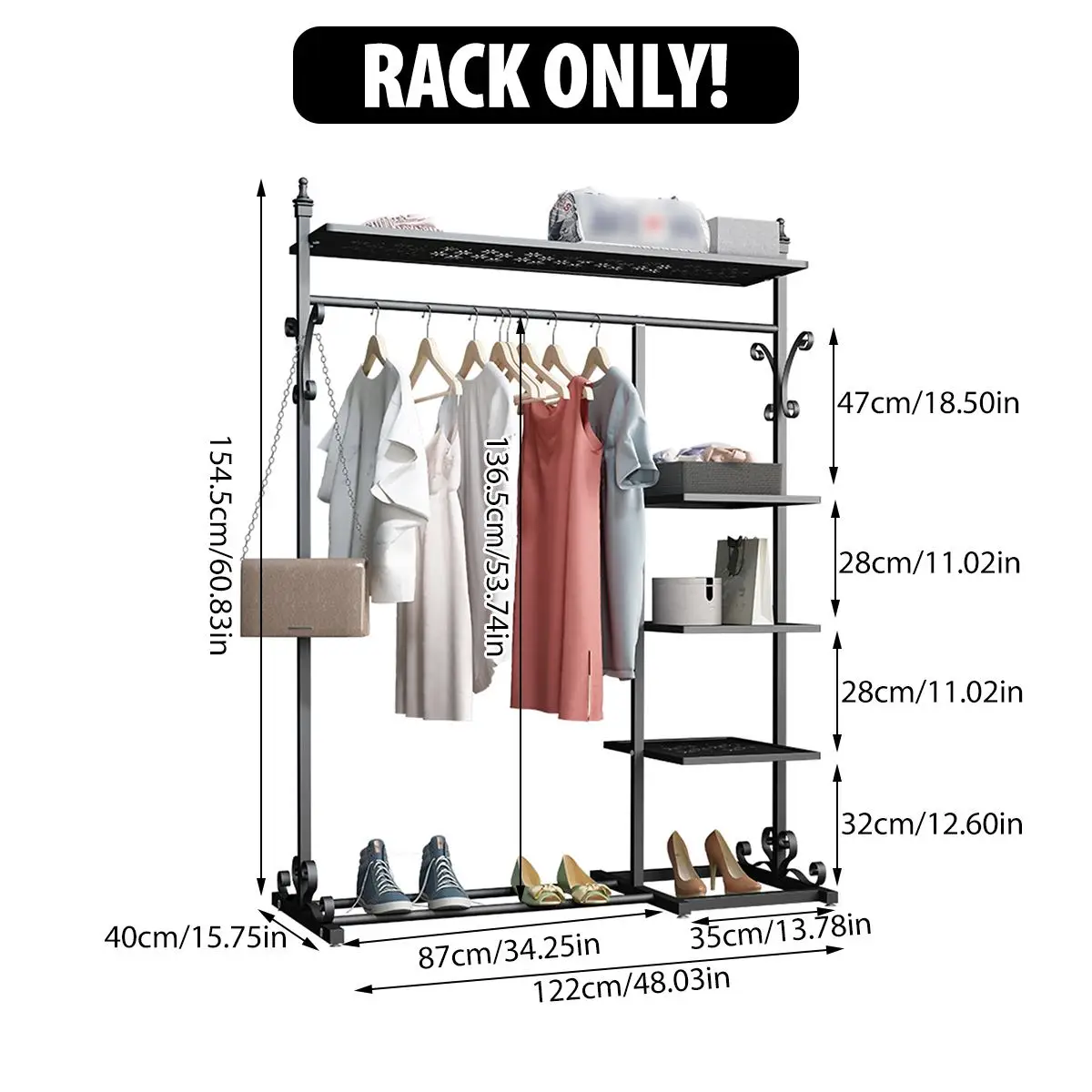 

Clothes Hanger Coat Rack Floor Stand Hanger Storage Wardrobe Clothing Drying Racks Organizer Metal Laundry Garment Shelves