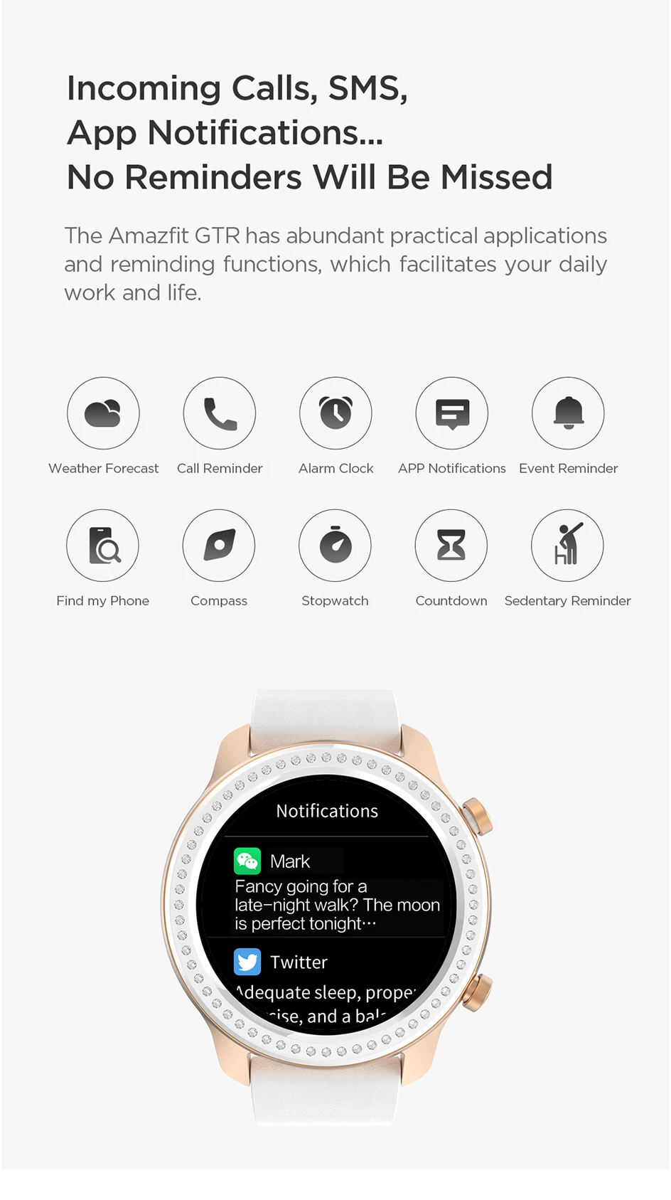 Оригинальные Huami Смарт-часы AMAZFIT GTR 47 мм 5 АТМ водонепроницаемые часы 1,3" AMOLED gps+ ГЛОНАСС умные часы мужские 24 дня батарея