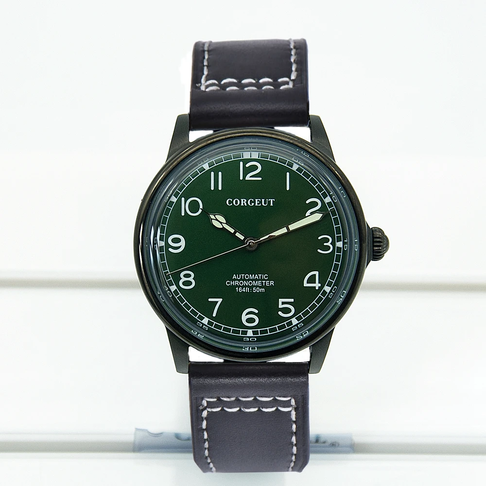 Часы мужские механические с кожаным ремешком и автоматической подсветкой |