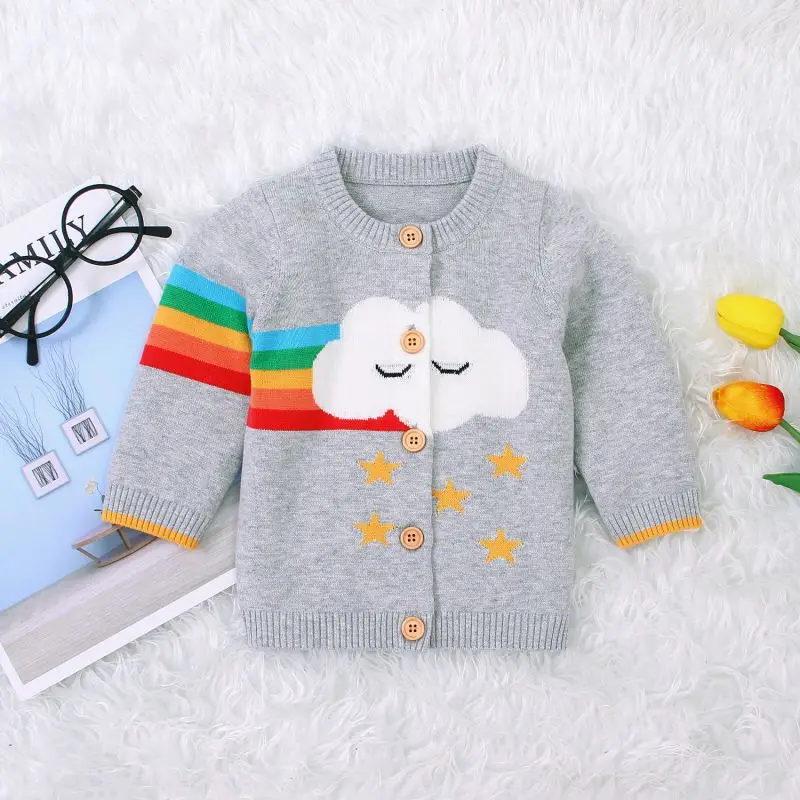 Осенняя детская верхняя одежда Свитер Зимний Кардиган для маленьких мальчиков и